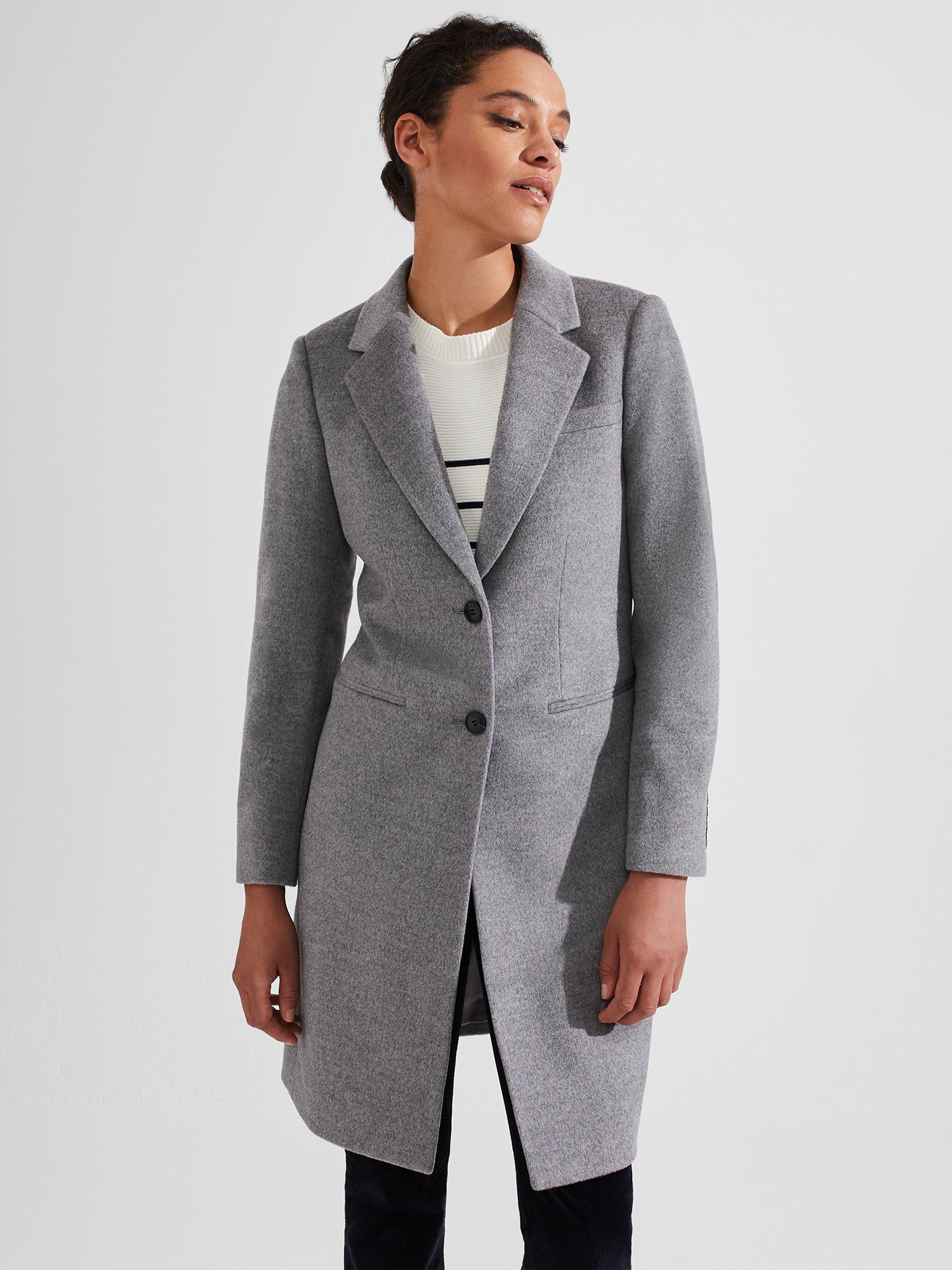 Hobbs Tilda Wool Tailored Coat Grey