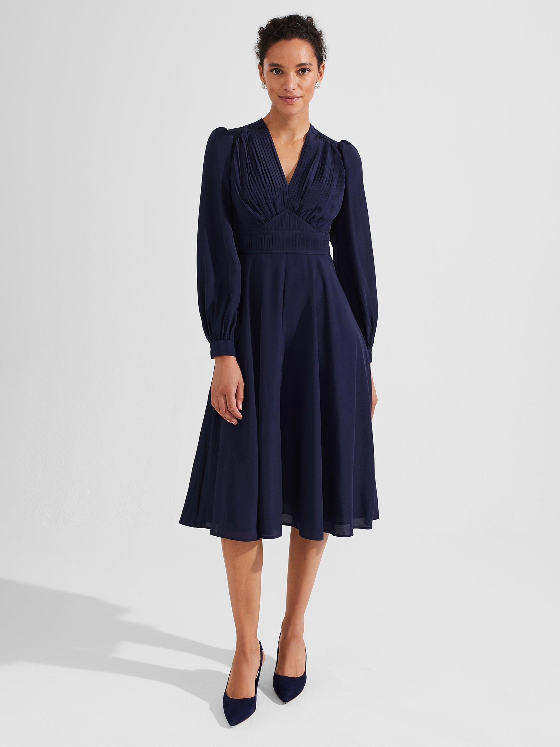 Hobbs Arianna Midi Dress Midnight Navy