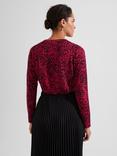 Hobbs Harlow Wool Blend Jumper, Cerise Black