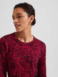 Hobbs Harlow Wool Blend Jumper, Cerise Black