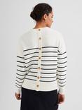Hobbs Ruby Cotton Long Sleeve Jumper, Ivory/Navy