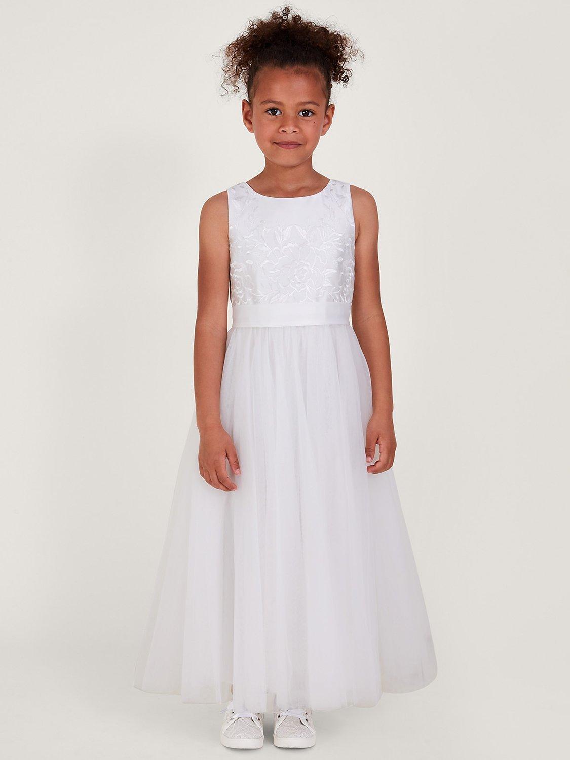Monsoon Kids' Odette Dress, Ivory