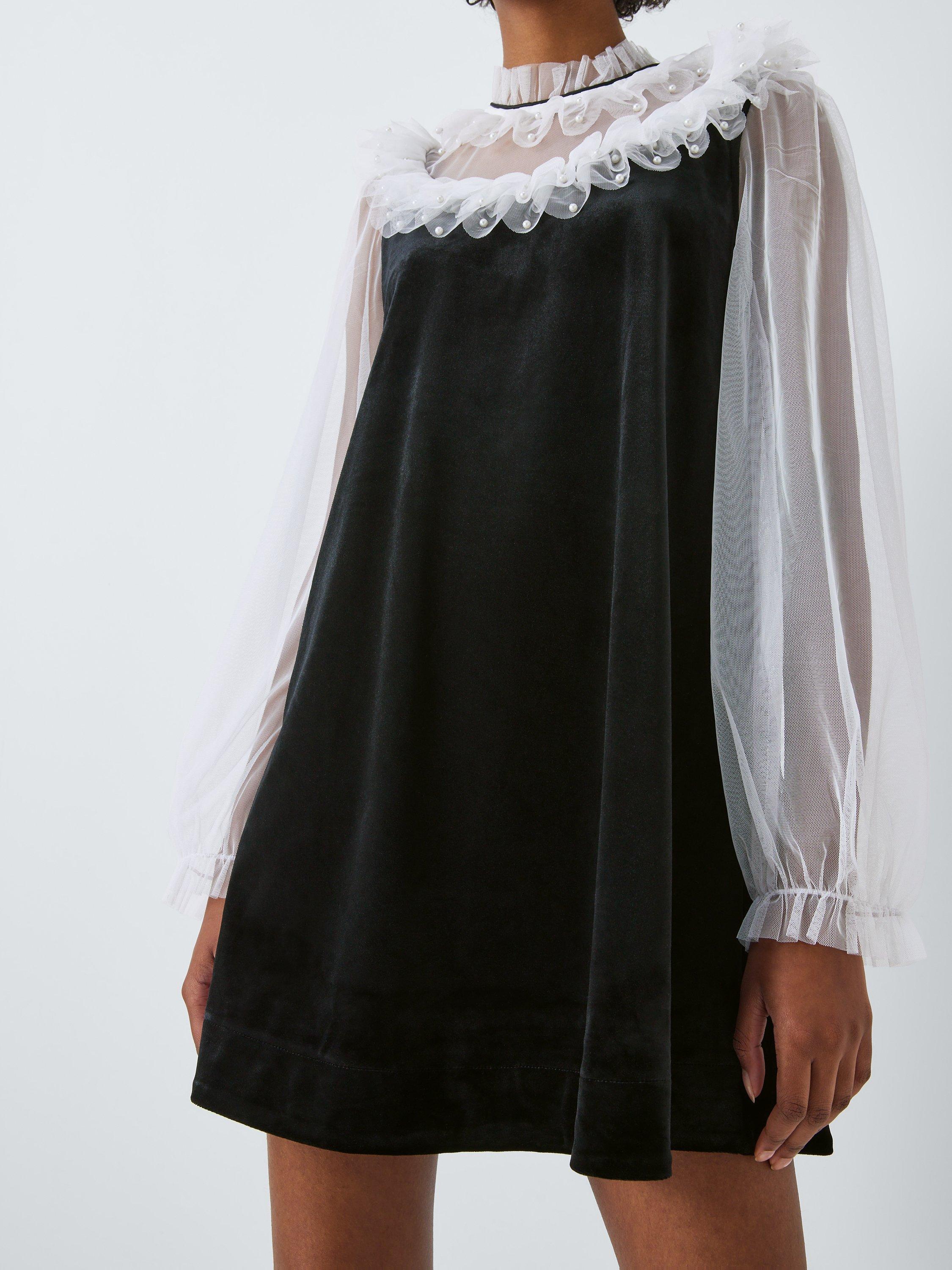 Sister Jane Mural Rose Mini Dress, Black £85.00