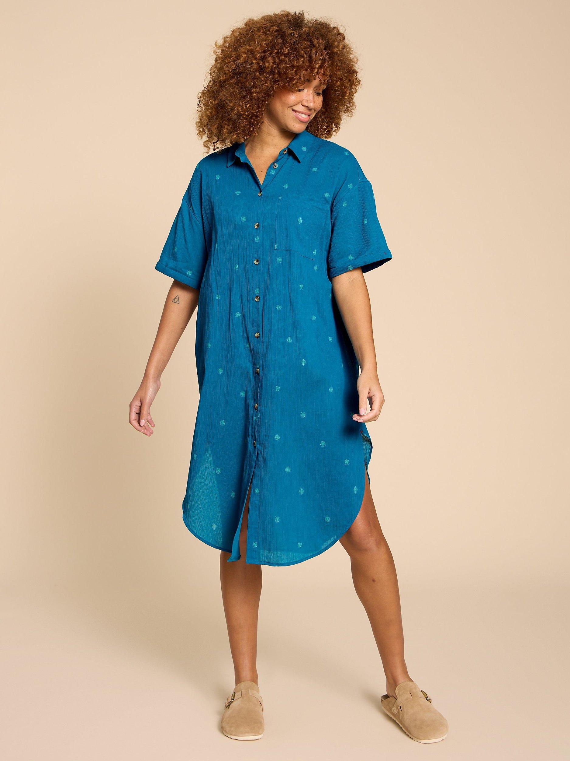 White Stuff Tasha Beach Dress, Mid Teal