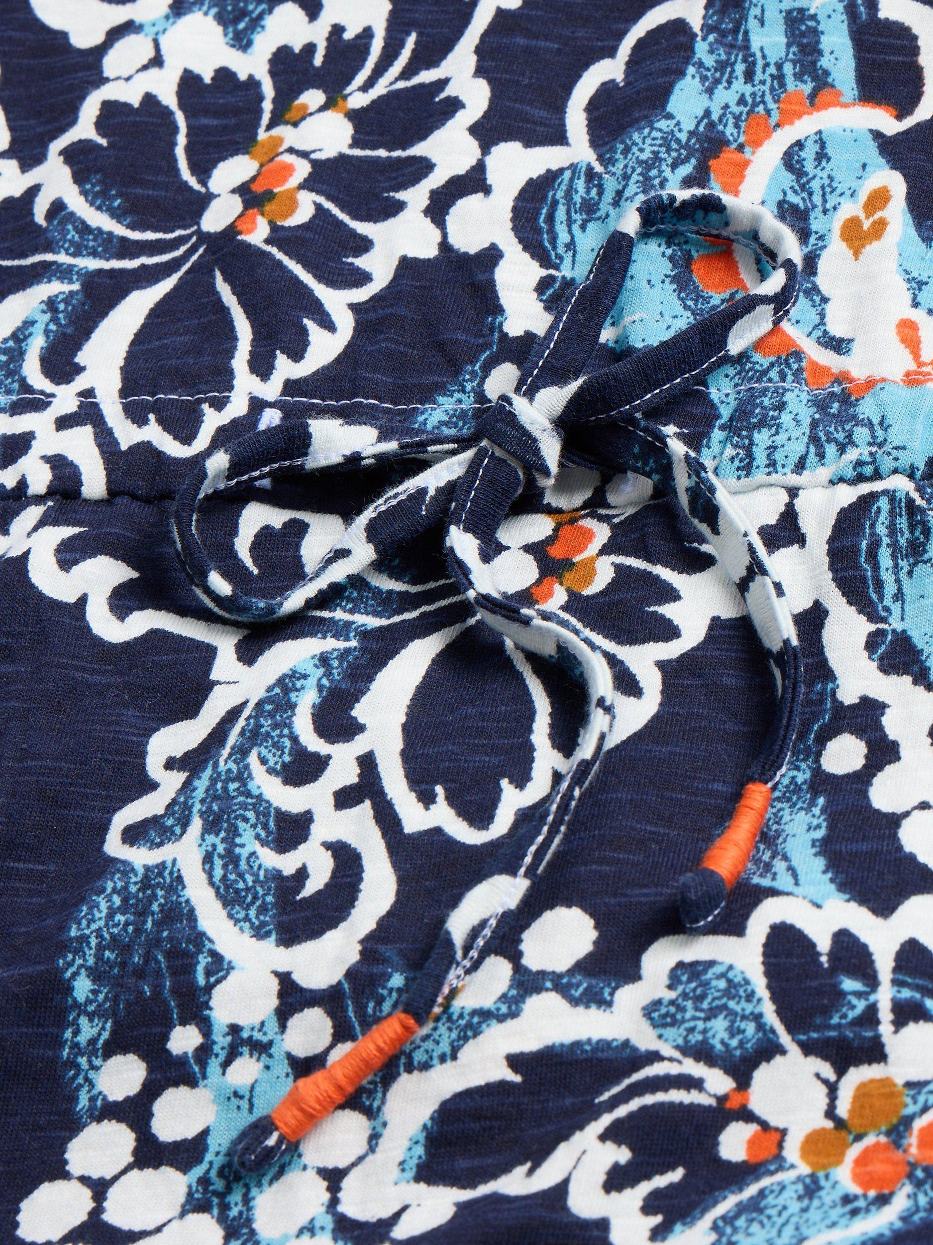 Product image 6 of 7, which shows White Stuff Heidi V-Neck Midi Dress, Navy/Multi, XS