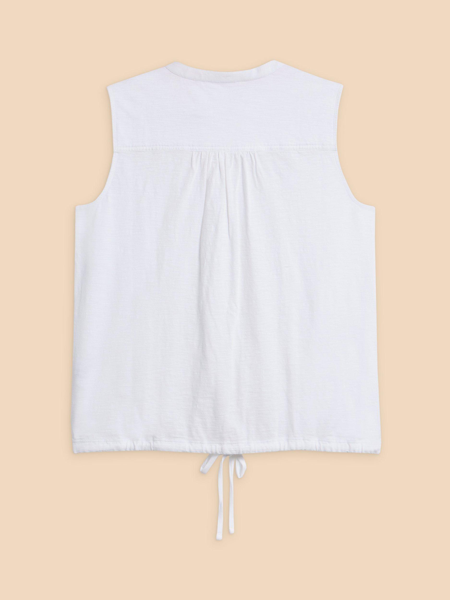 Product image 7 of 7, which shows White Stuff Tulip Jersey Sleeveless Top, Pale Ivory, 6