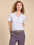 White Stuff Penny Pocket Embroidered Shirt, Pale Ivory