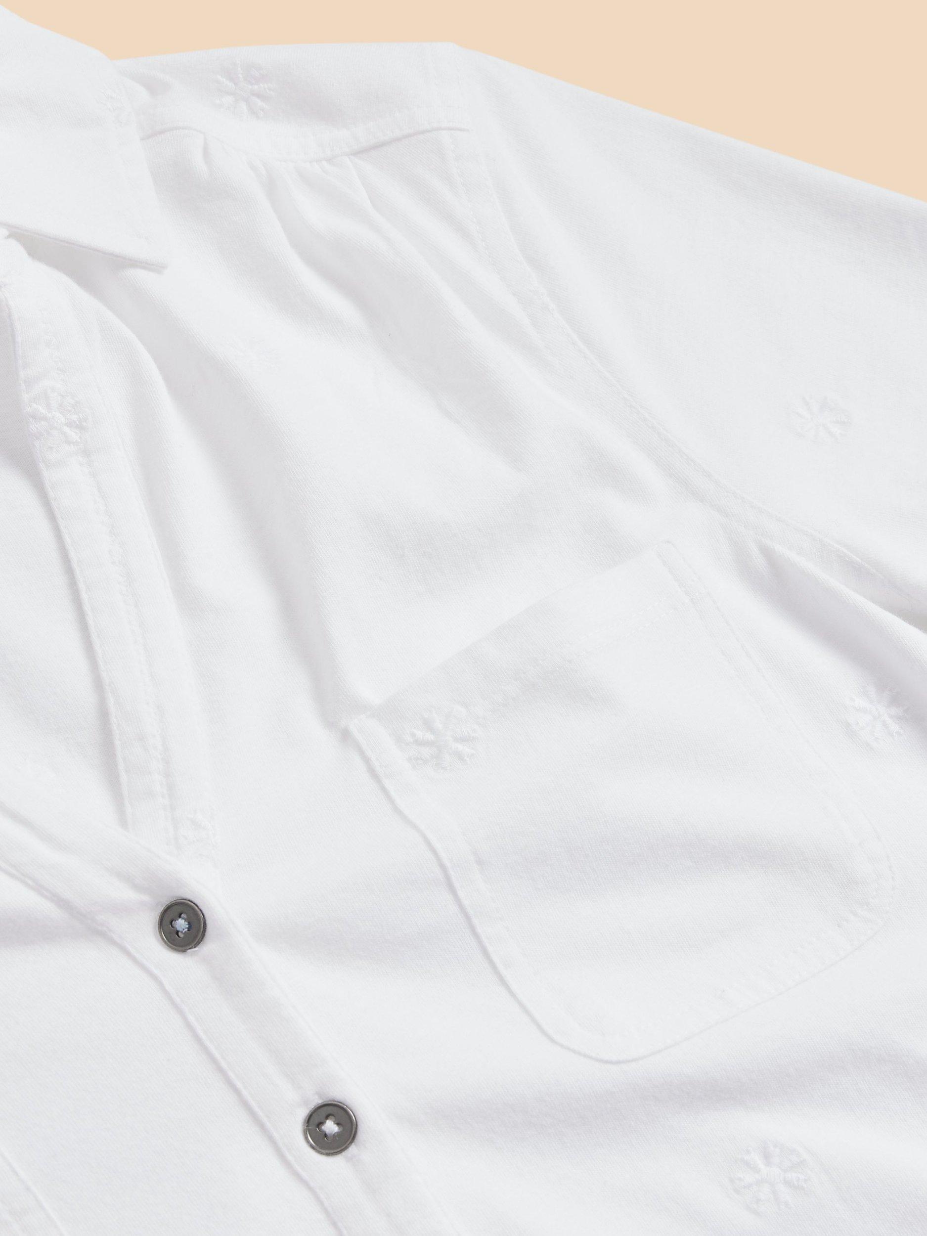 Product image 6 of 7, which shows White Stuff Penny Pocket Embroidered Shirt, Pale Ivory, 6