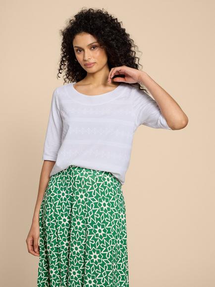 White Stuff Weaver Embroidered Top, White, Bril White