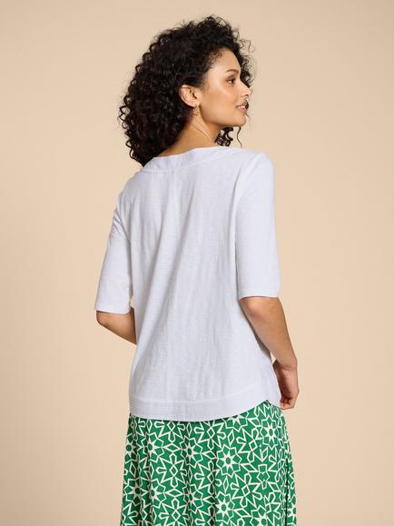 White Stuff Weaver Embroidered Top, White - view 2, Bril White