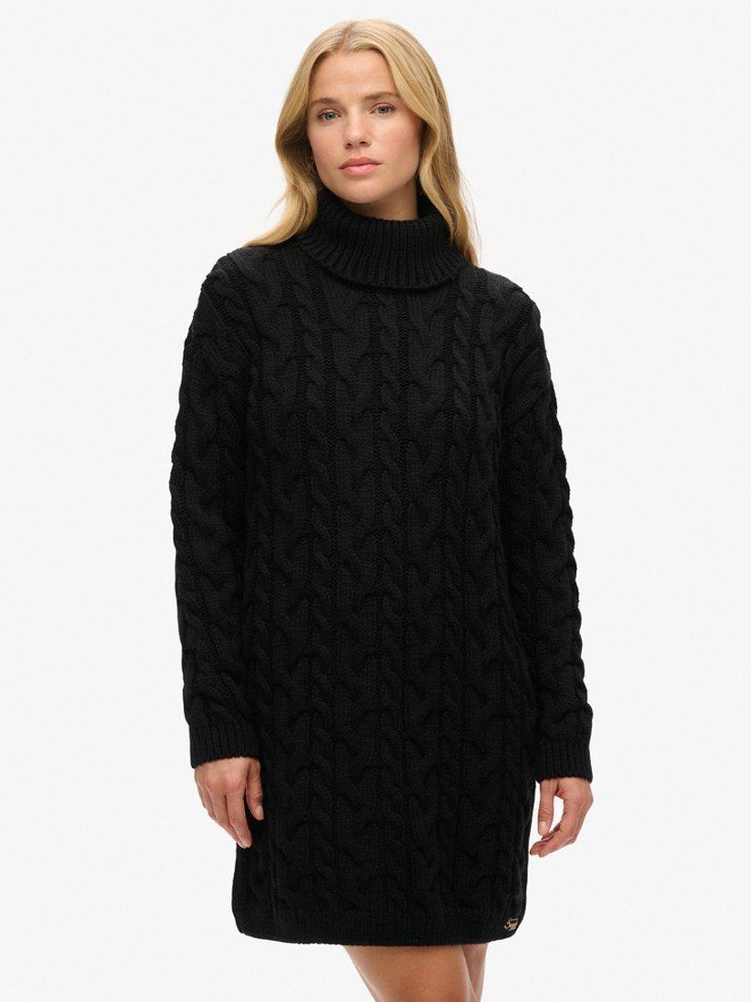 Black cable knit dress best sale