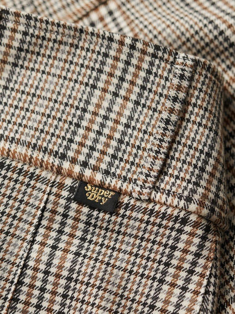 Product image 3 of 5, which shows Superdry Low Rise Check Pleated Mini Skirt, Neutral Tweed, 12