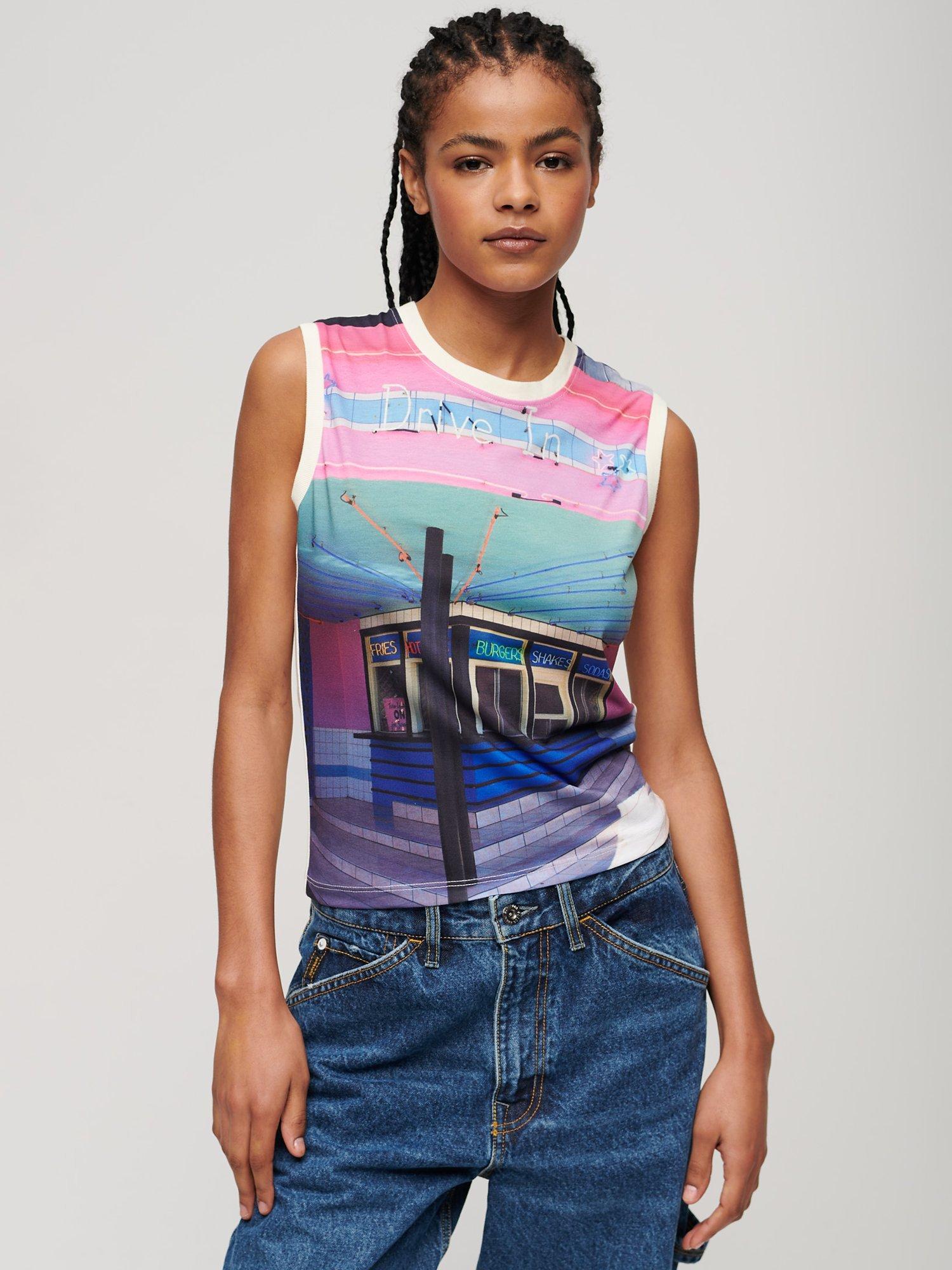 Superdry "Drive In" Printed Vest, Multi