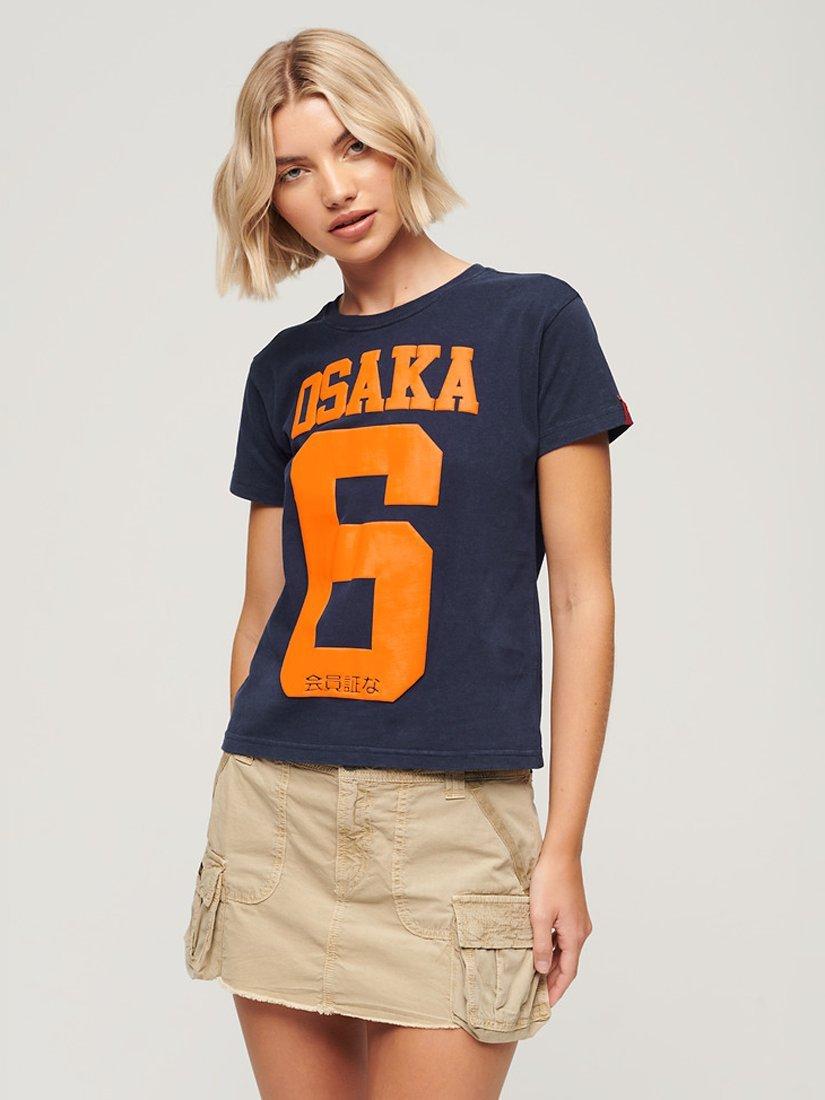 Superdry Osaka 6 Puff Print T-Shirt, Richnavy