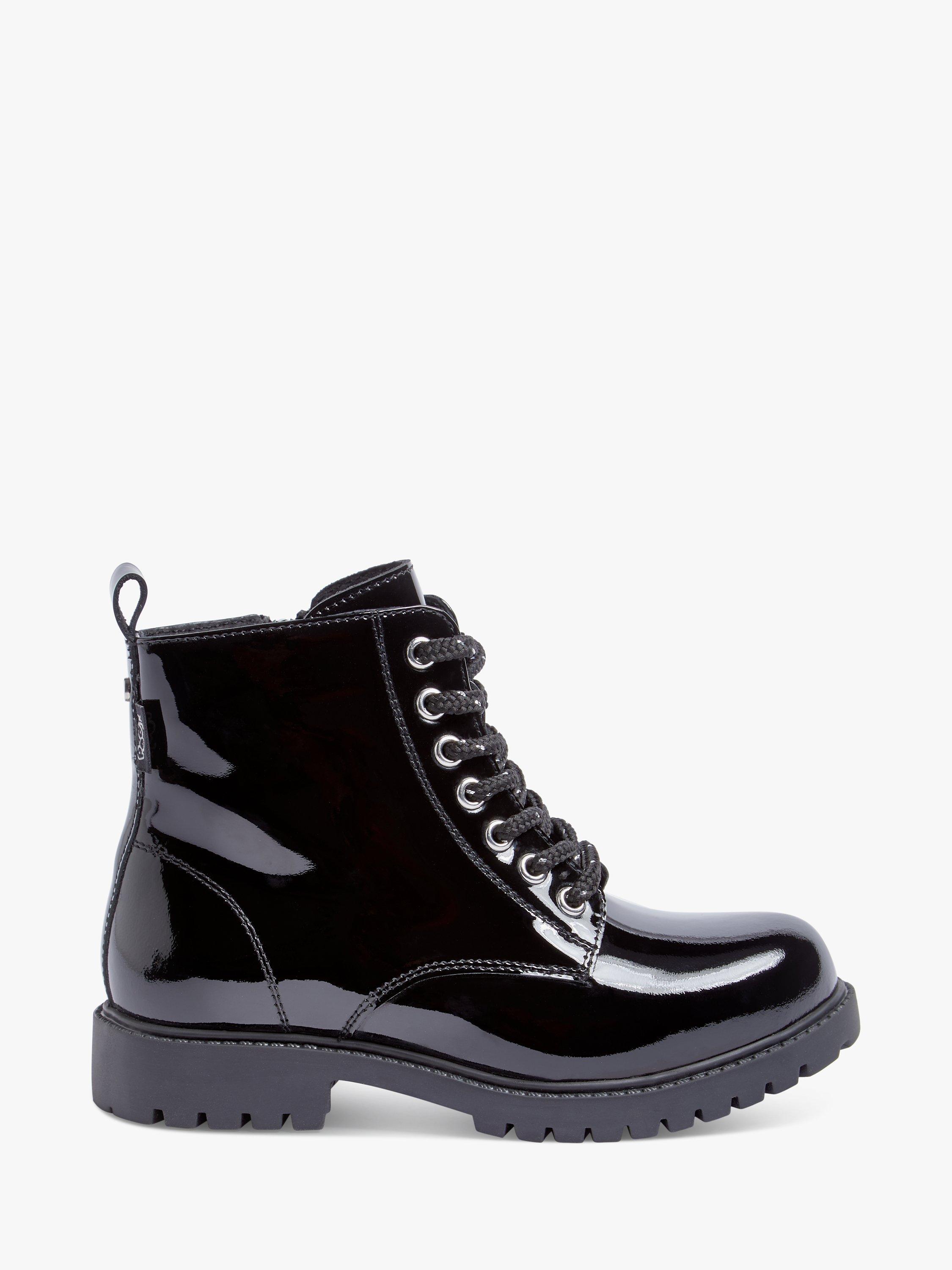 Pod Kids' Averi Patent Lace Up Boots, Black