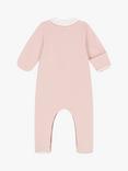 Petit Bateau Baby Star Print Collar Sleepsuit, Saline