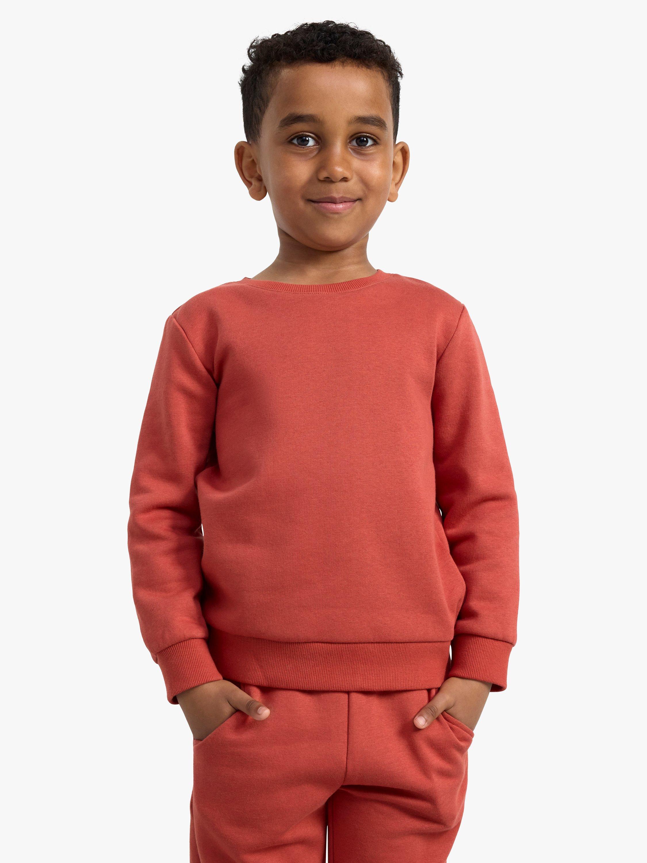 Lindex Kids' Soft Basic Organic Cotton Blend Sweatshirt, Red