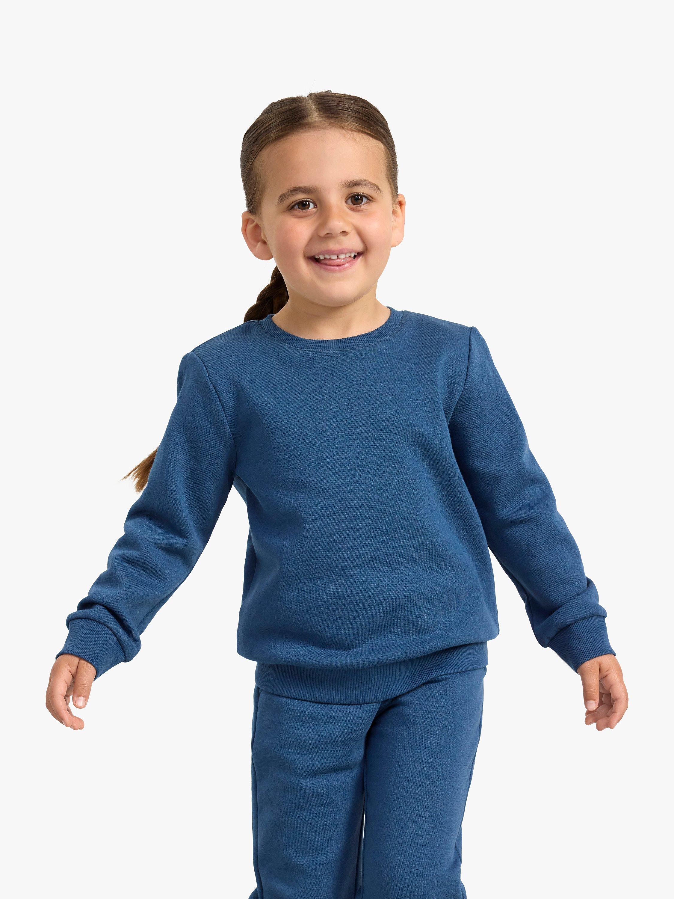 Lindex Kids' Soft Basic Organic Cotton Blend Sweatshirt, Blue