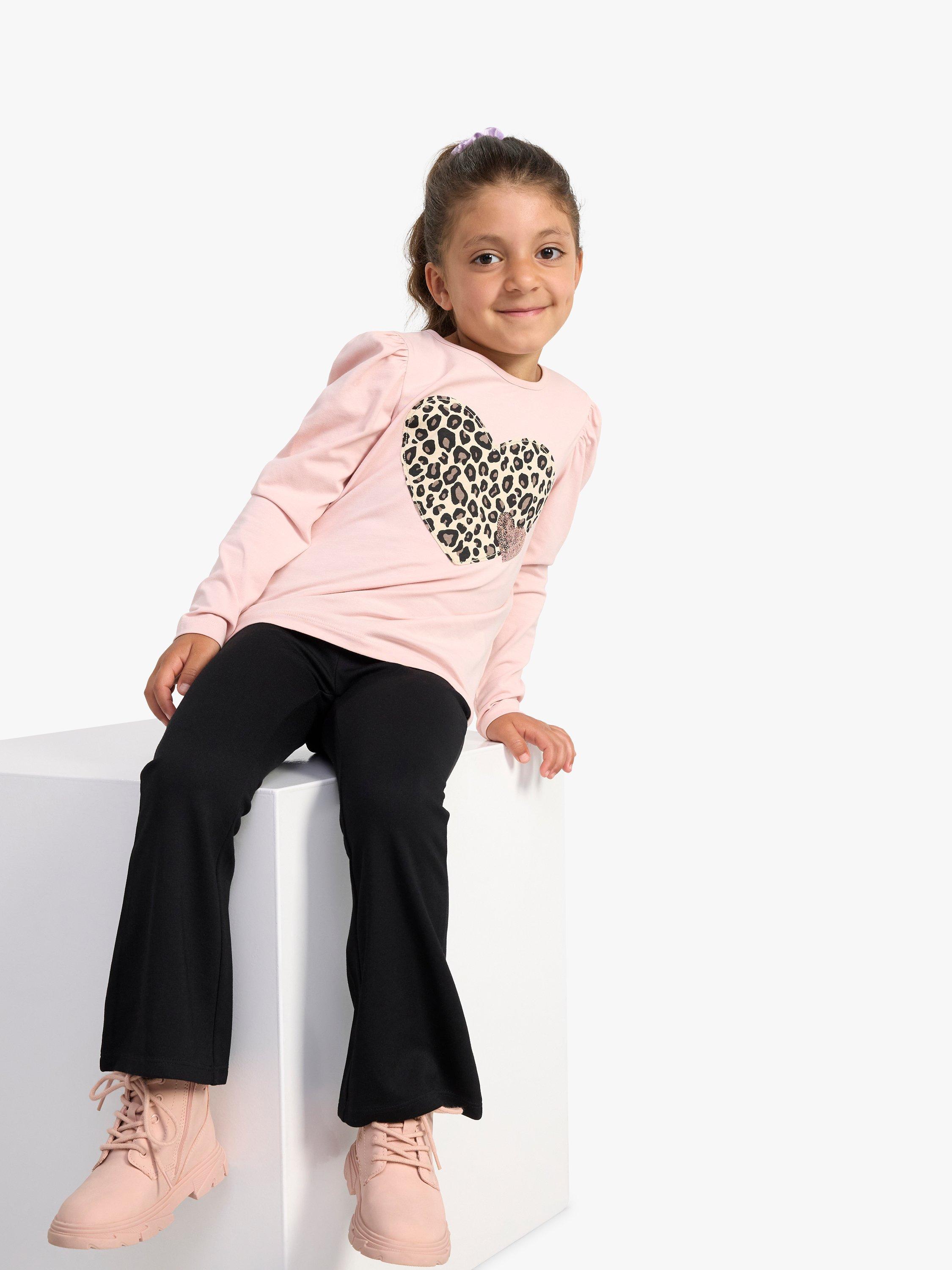 Lindex Kids' Puff Sleeve Heart Top, Pink