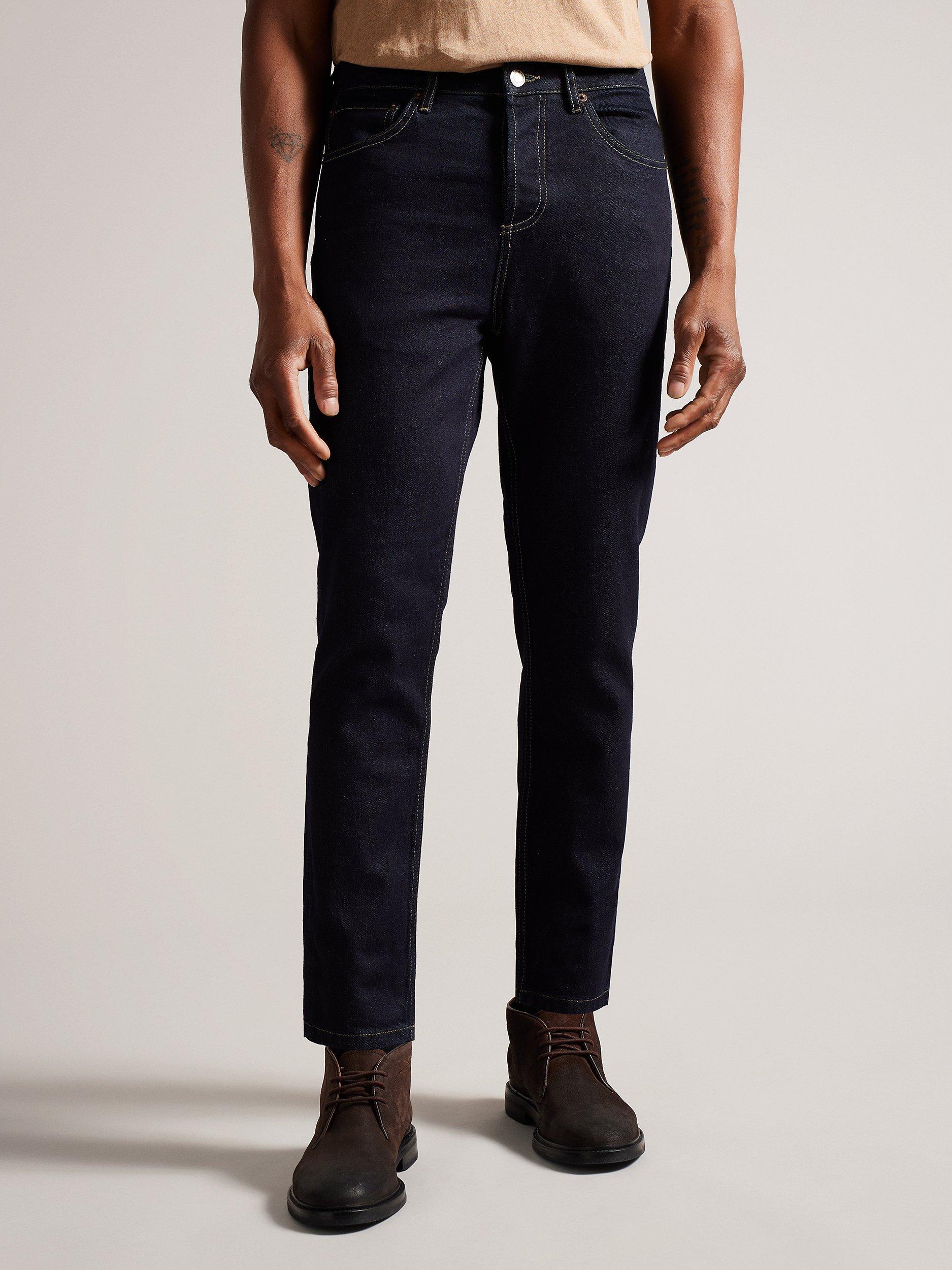 Ted Baker Dyllon Tapered Fit Stretch Jeans, Dark Blue