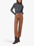 PAIGE Suede Pocket Ankle Trousers, Toffee Bronze
