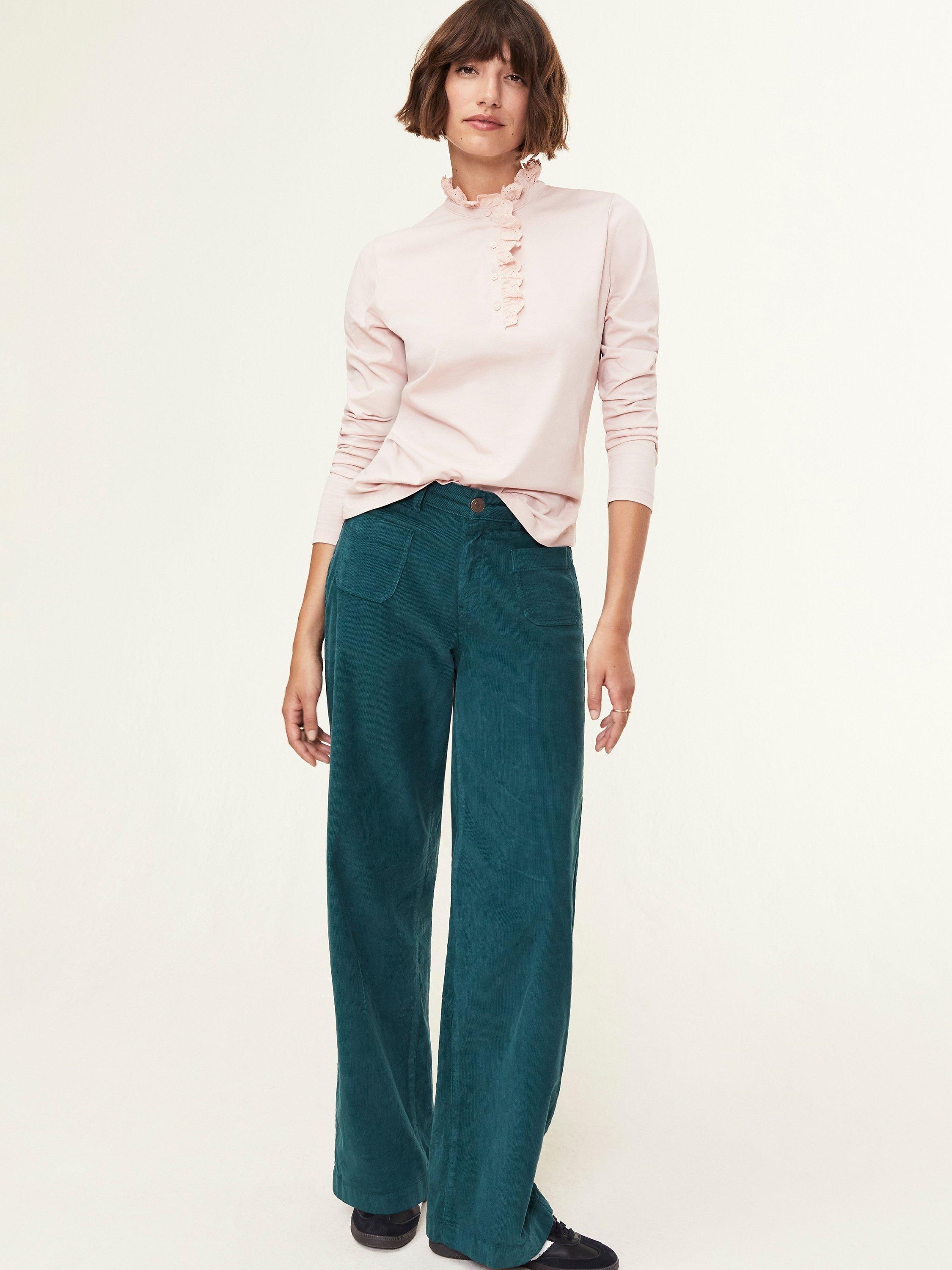 Baukjen Ali Organic Cotton Cord Trousers, Dark Cedar