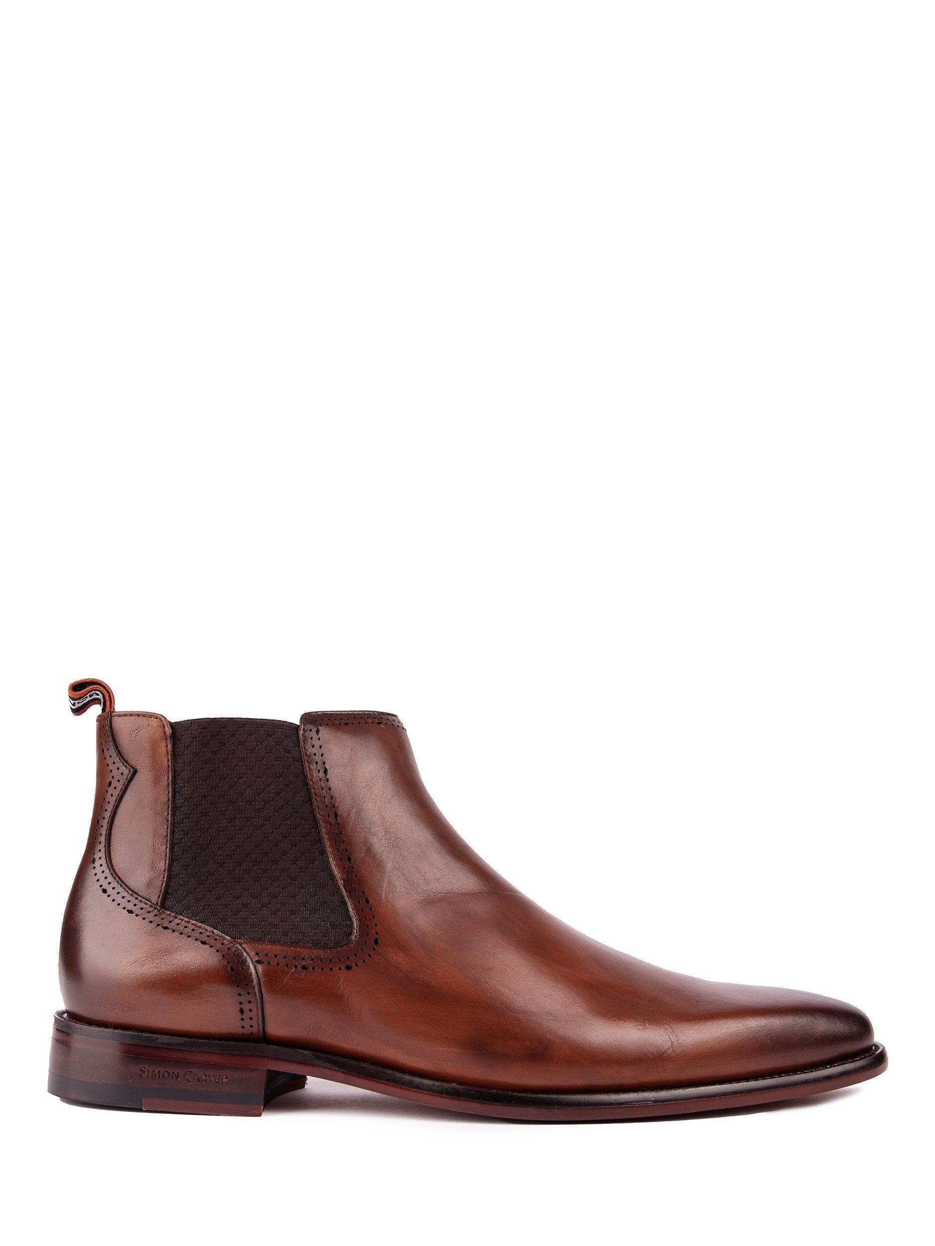 Product image 1 of 5, which shows Simon Carter Astrex Leather Chelsea Boots, Tan, 7