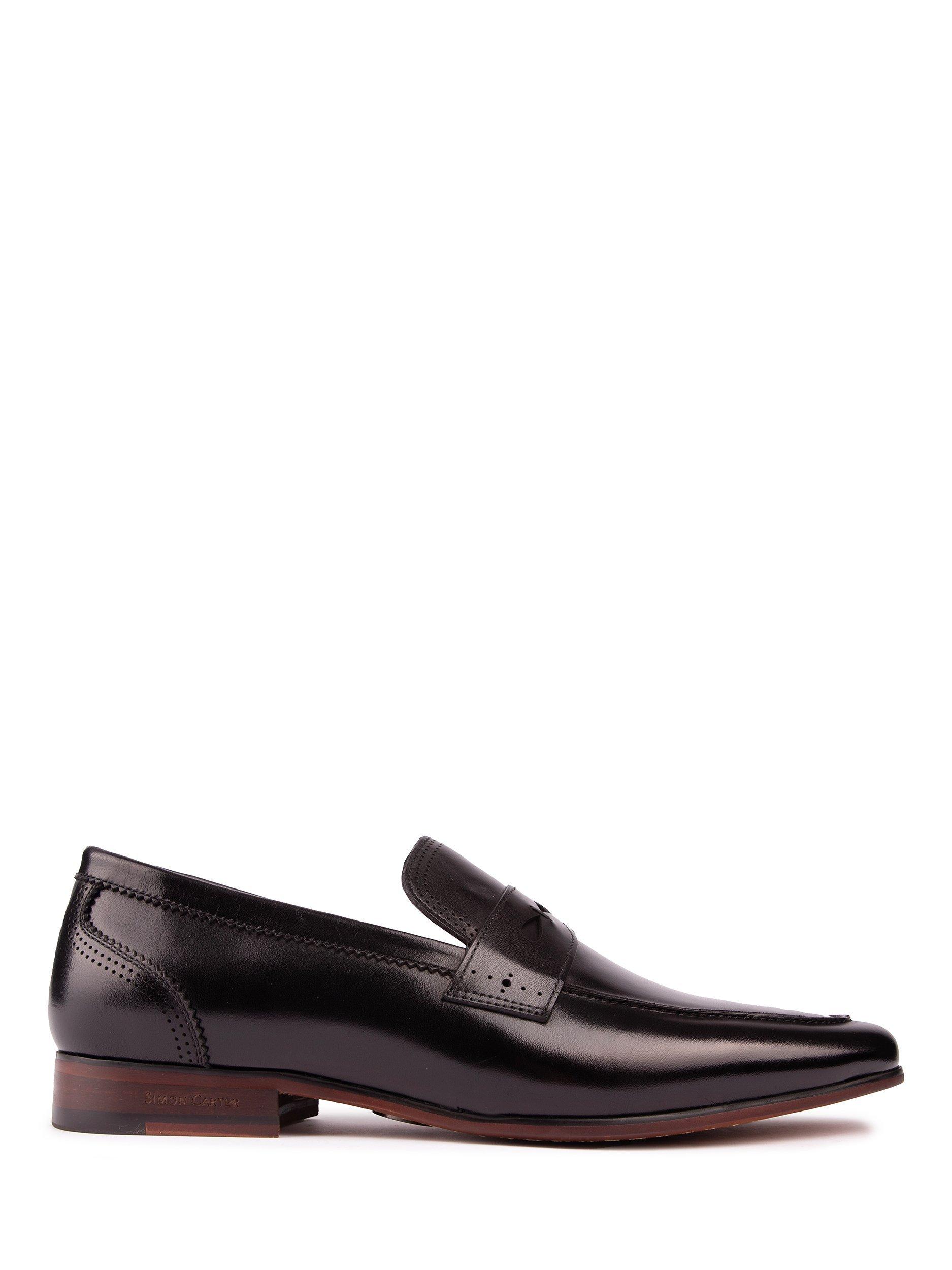 Simon Carter Pike Leather Loafers, Black