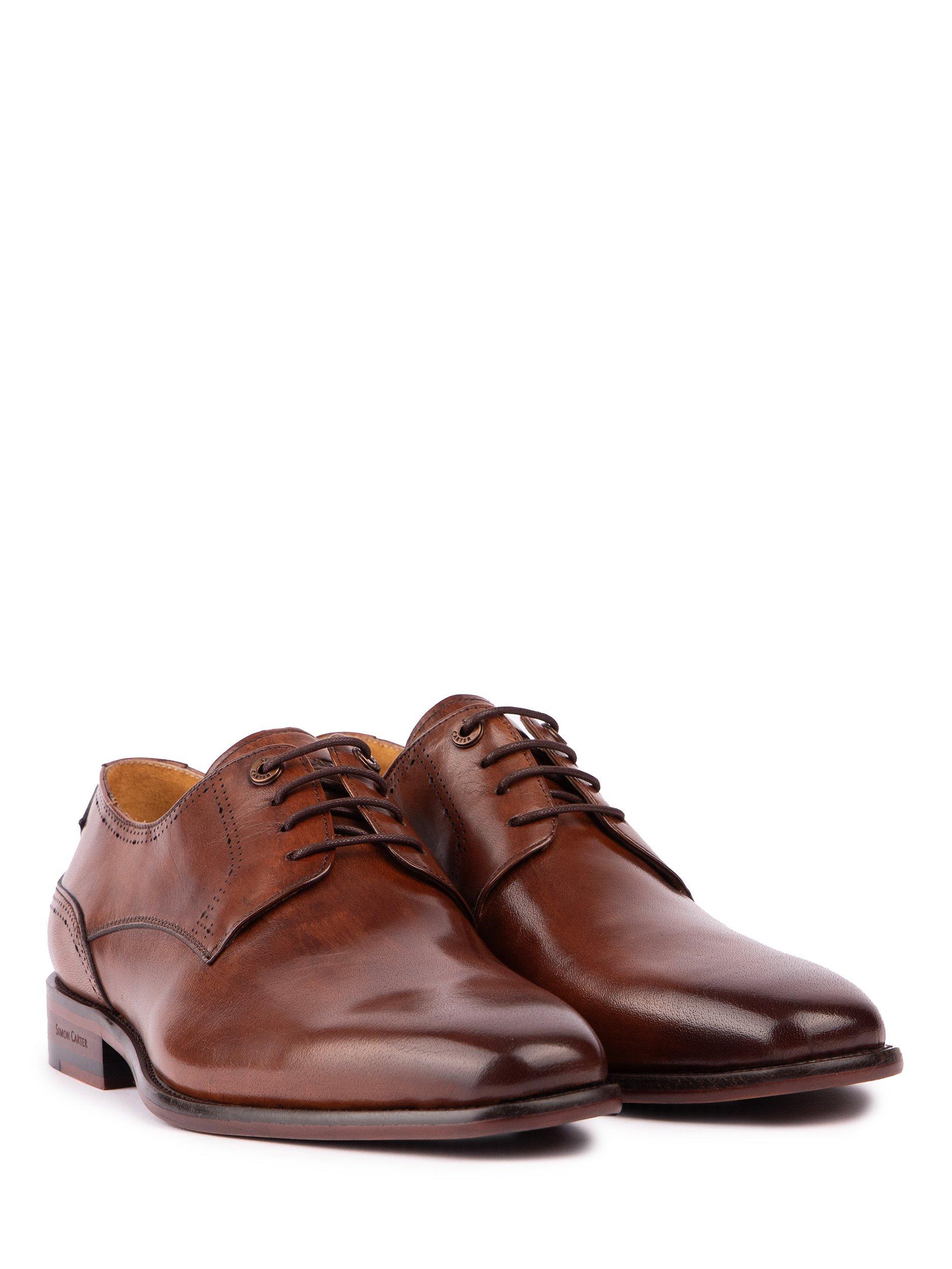 Product image 2 of 5, which shows Simon Carter Warren Leather Lace Up Shoes, Tan, 7