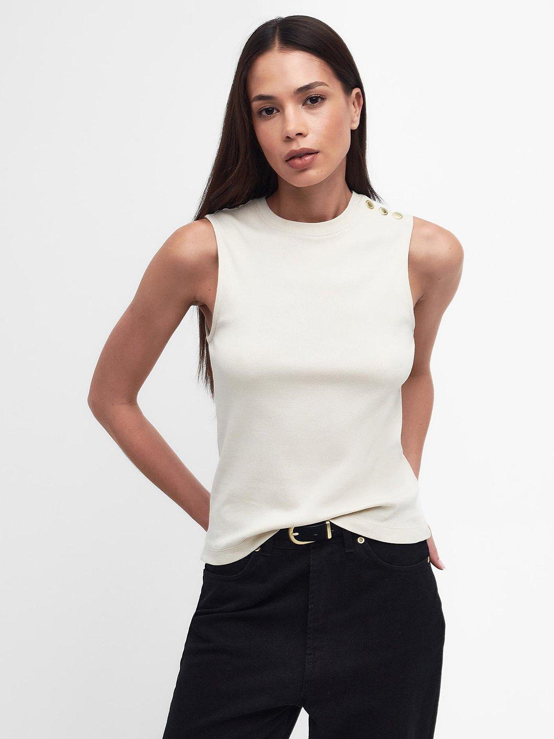 Barbour International Hadfield Tank Top, Blanc, 16