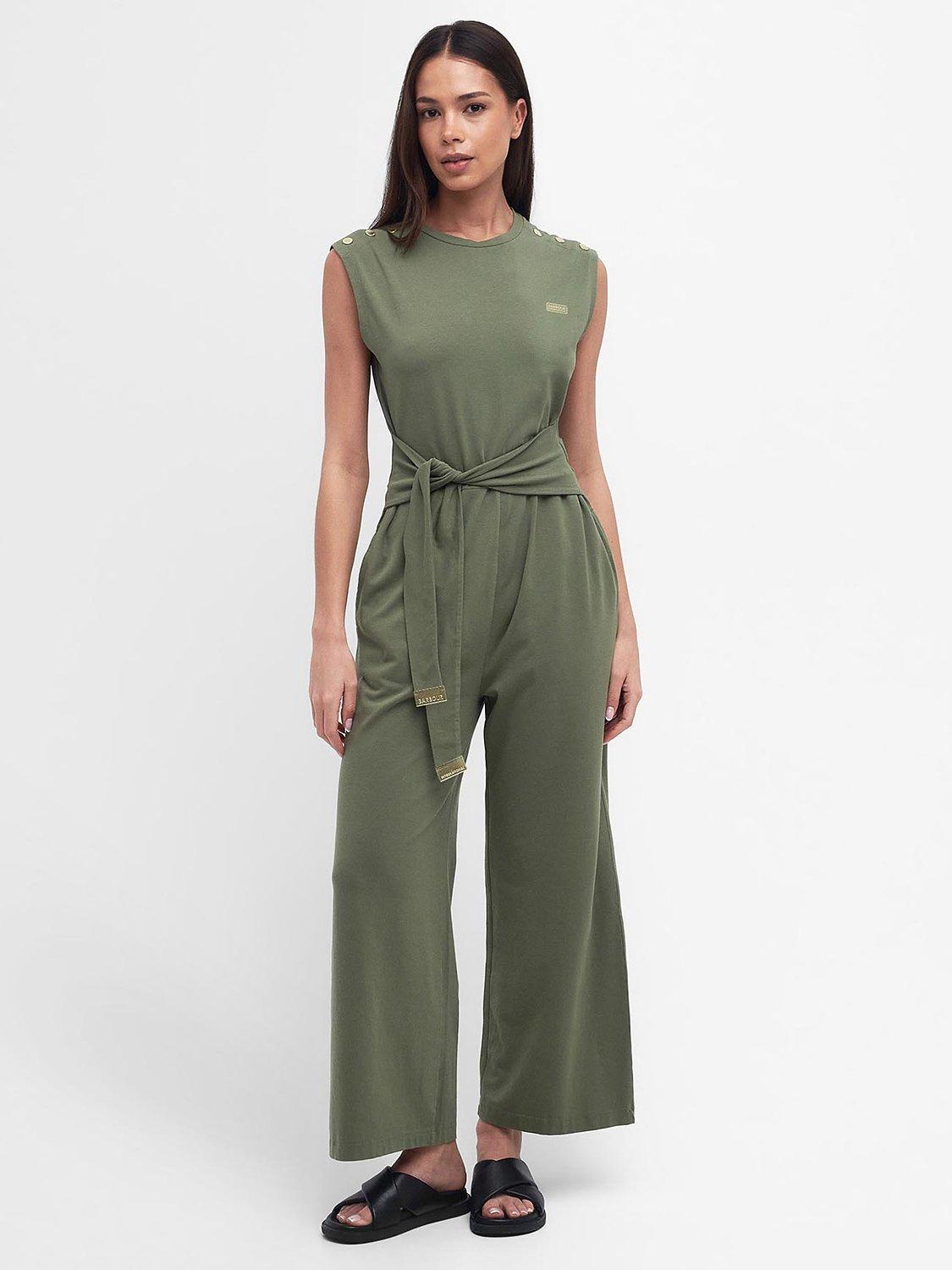 Barbour International Bluford Jumpsuit, Green Smoke
