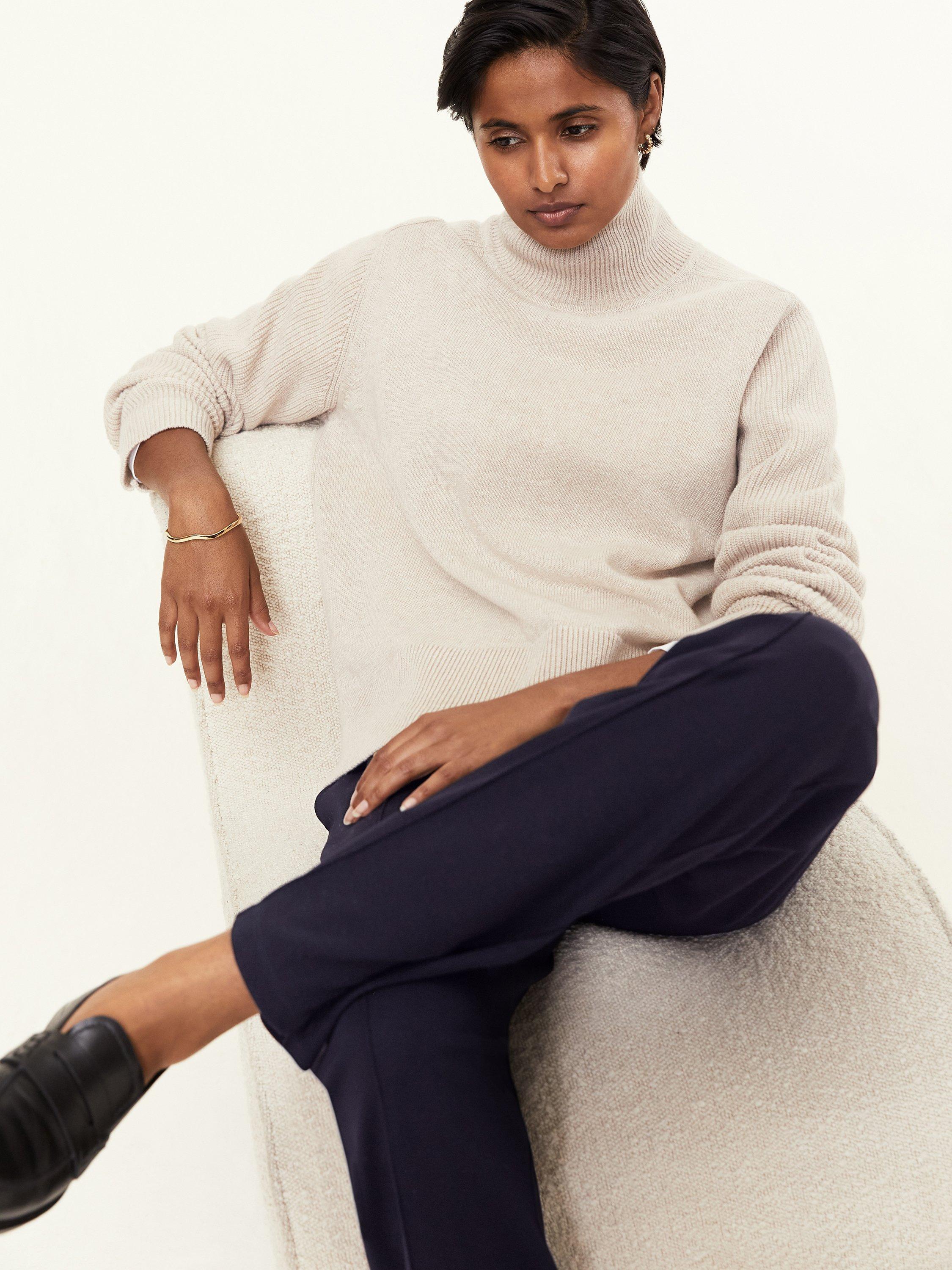 Product image 3 of 4, which shows Baukjen Marian Wide Leg Trousers, Classic Navy, 12