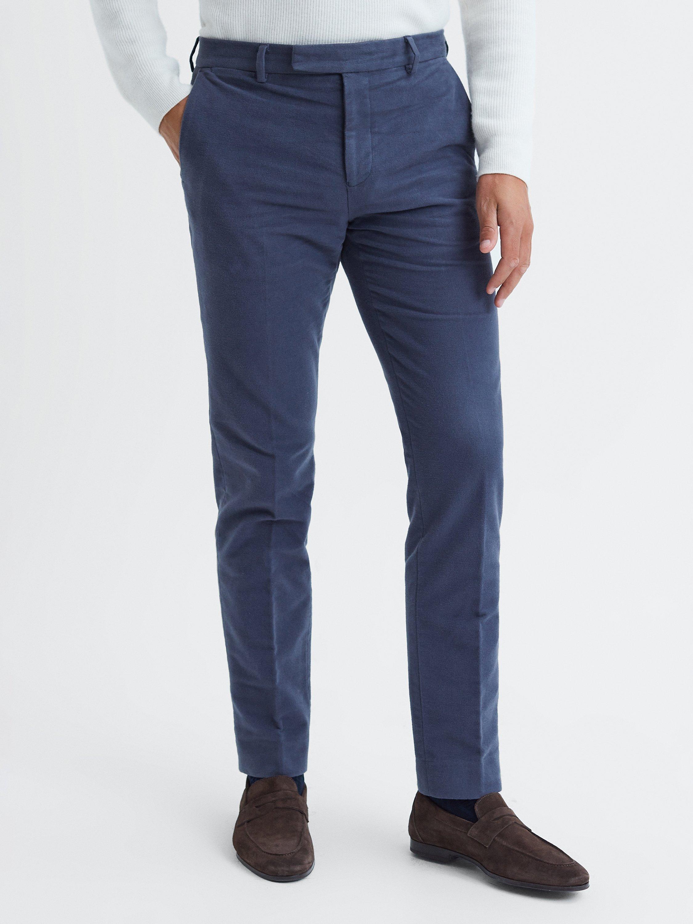 Reiss Spark Moleskin Trouser, Airforce Blue