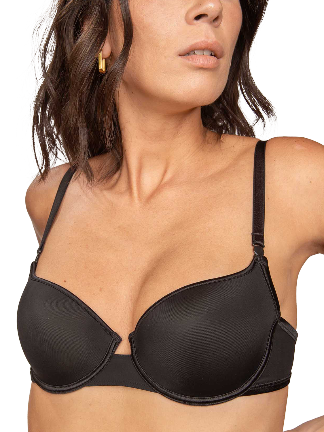 Product image 1 of 6, which shows Maison Lejaby Nuaage Pur Push Up Bra, Noir, 36D