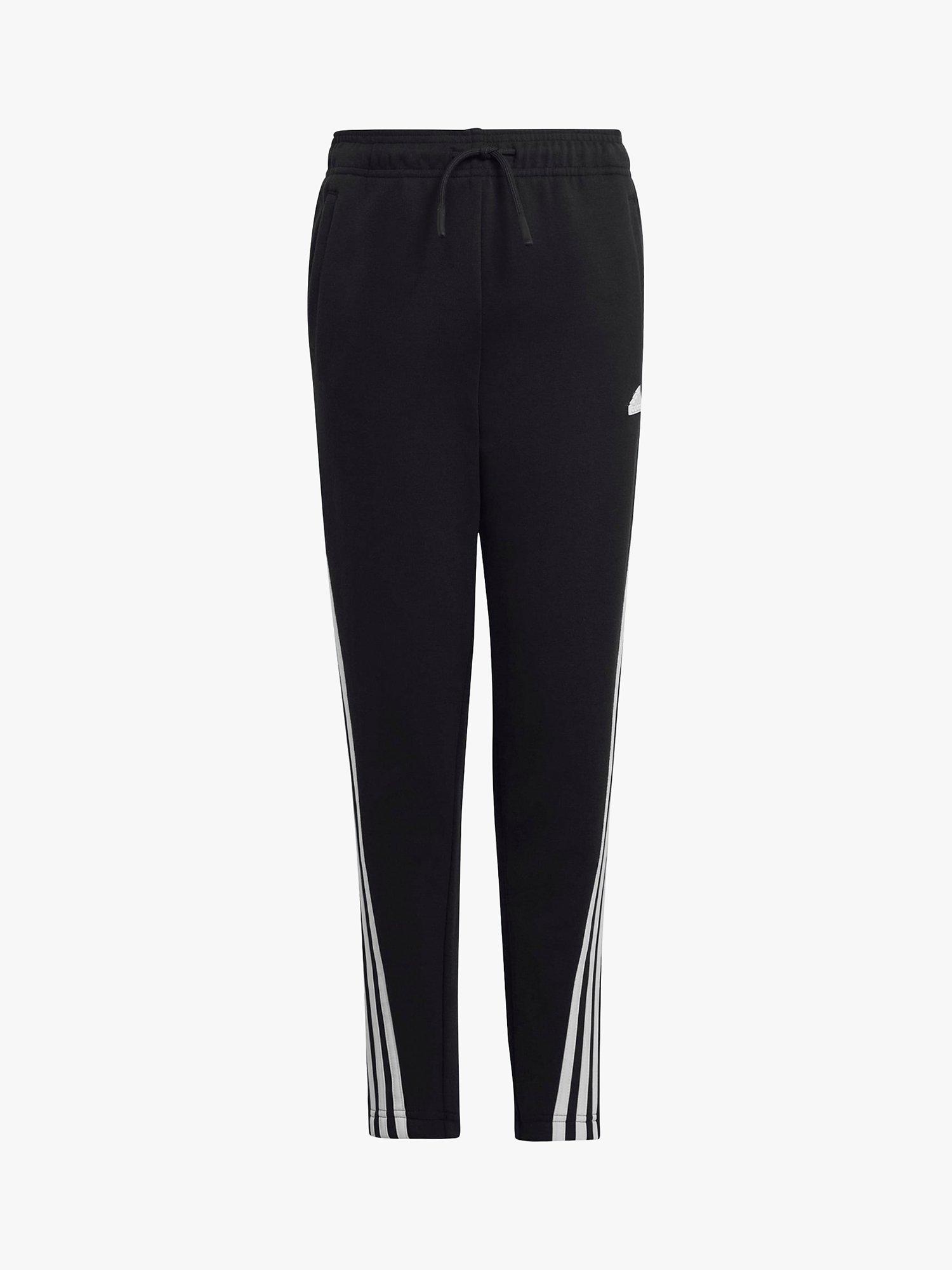 adidas Kids' Future Icons 3 Stripes Joggers, Black/White