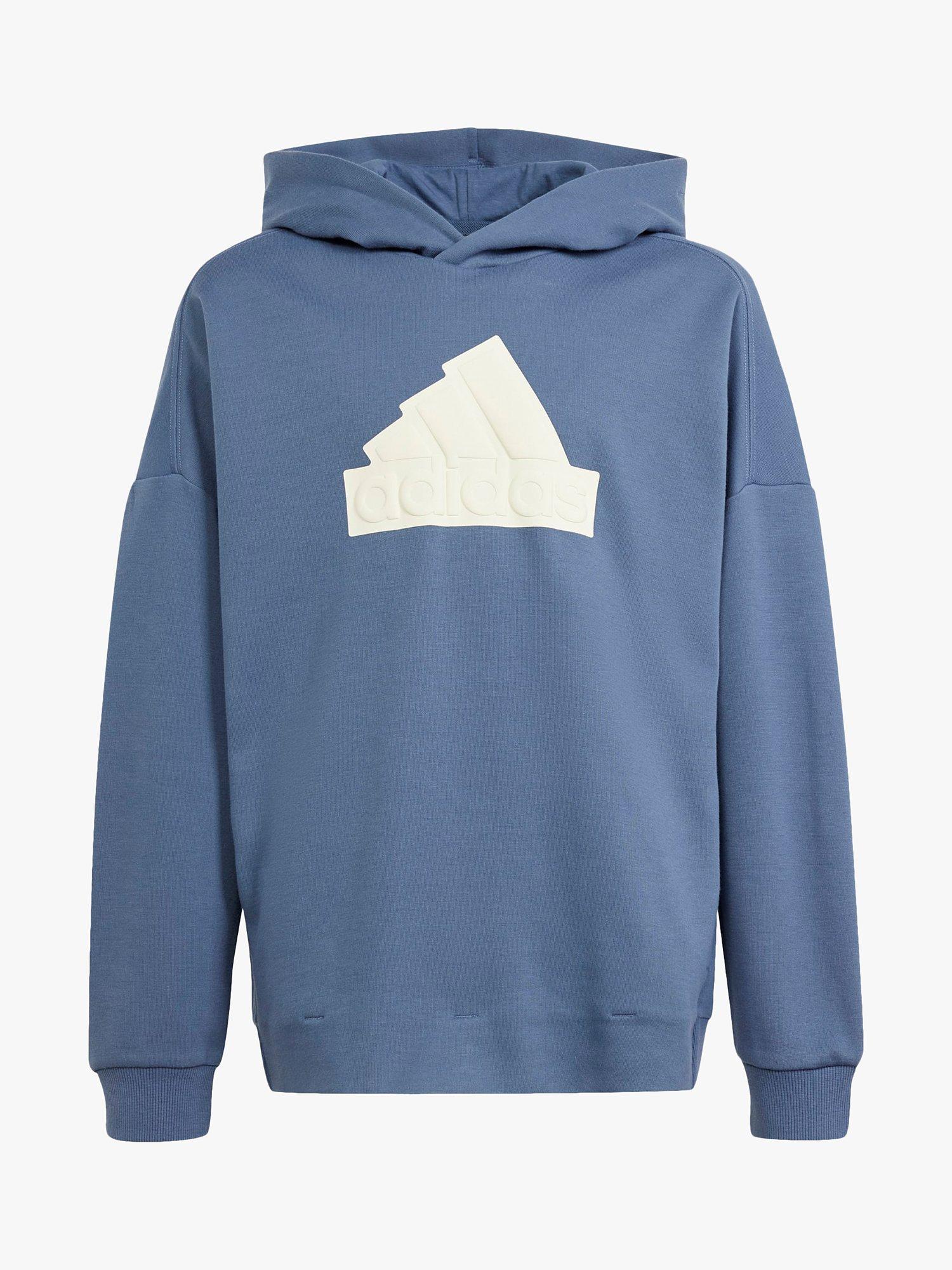 adidas Kids' Future Icons Logo Hooded Sweatshirt, Prloin/Ivory