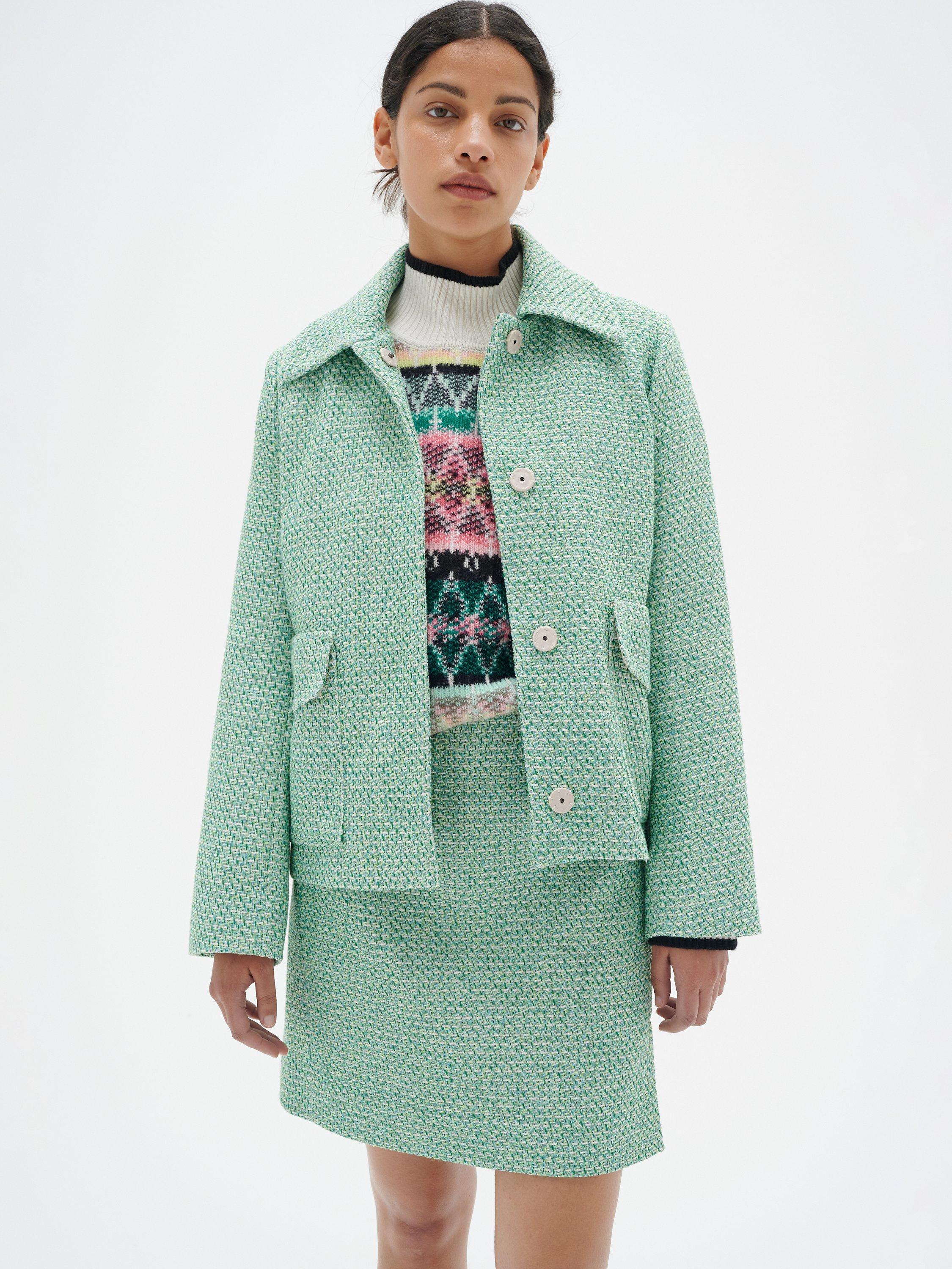 InWear Titan Tweed Pencil Mini Skirt Green