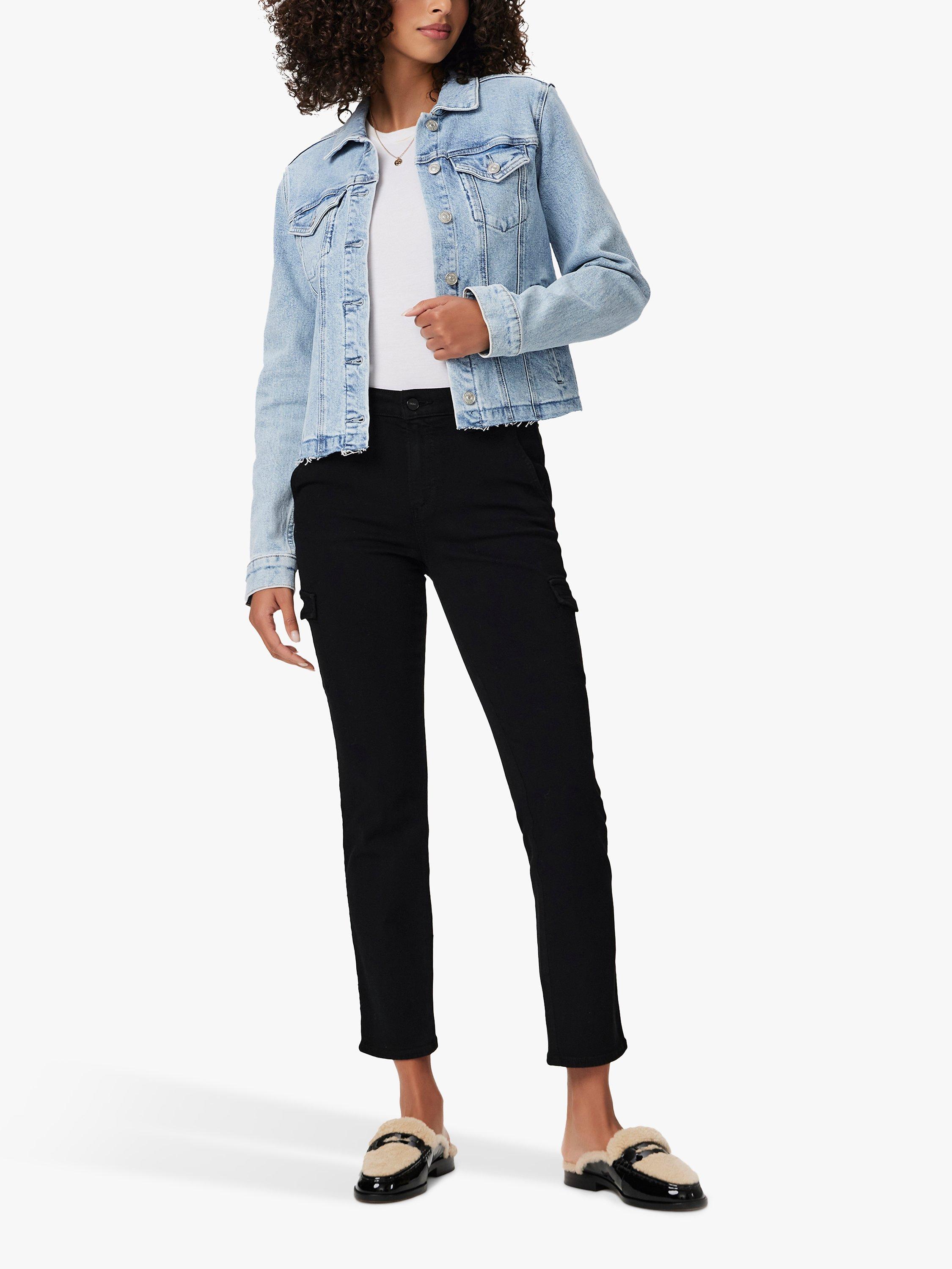 PAIGE Jolie Cargo Pocket Slim Leg Jeans, Black Shadow