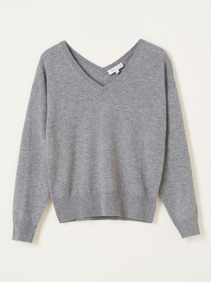 Truly V-Neck Wool Cashmere Blend Jumper, Grey