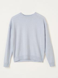 Truly Round Neck Wool Cashmere Blend Jumper, Blue