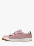 Clarks Kids' Urban Solo Leather Lace Up Trainers, Dusty Pink