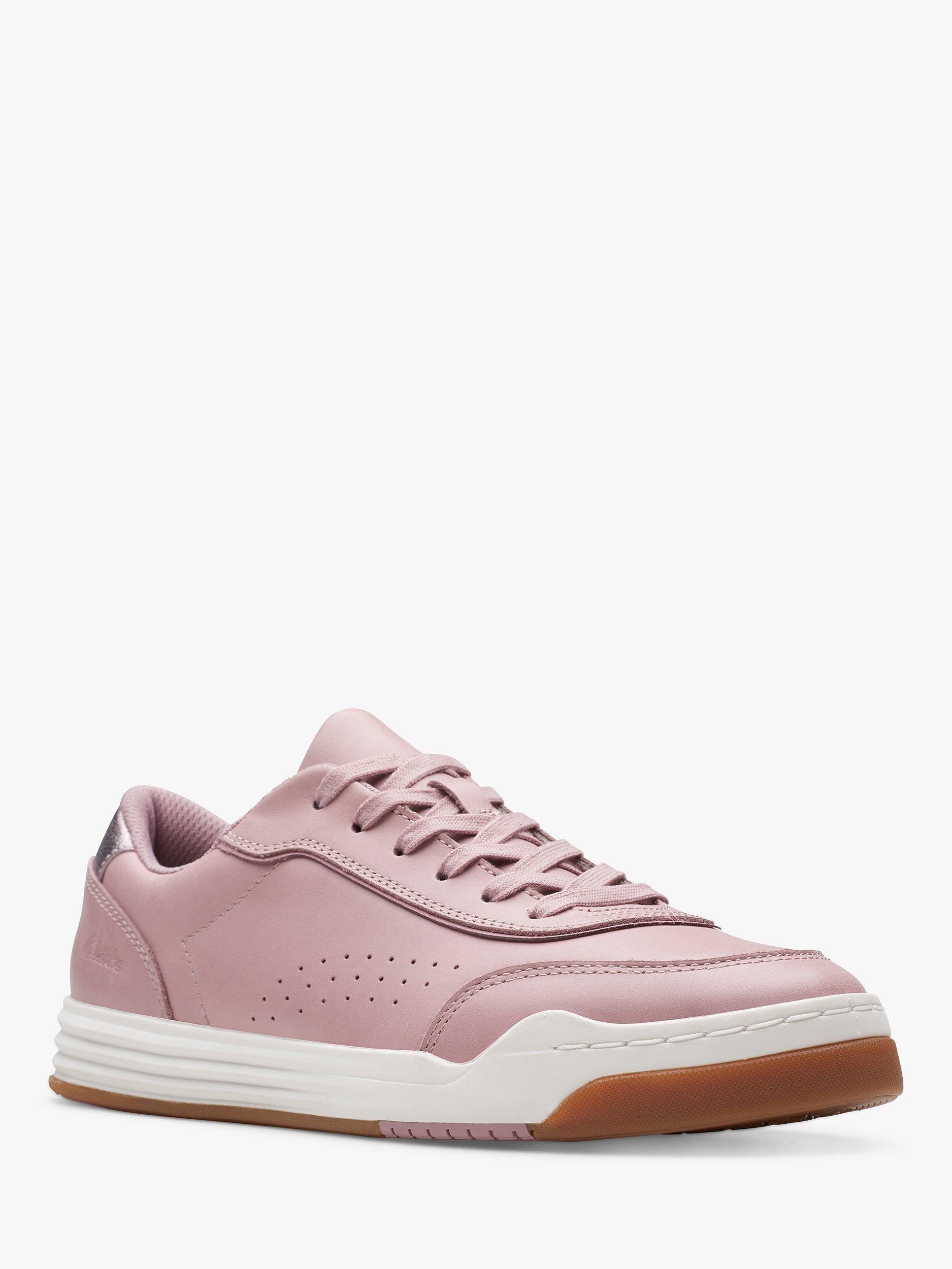 Product image 7 of 7, which shows Clarks Kids' Urban Solo Leather Lace Up Trainers, Dusty Pink, 2