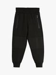 Lindex Kids' Organic Cotton Mesh Knee Joggers, Black
