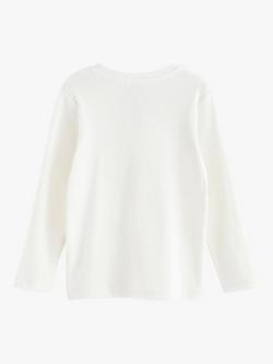 Lindex Kids' Organic Cotton Ribbed Top - view 2, Light Dusty White