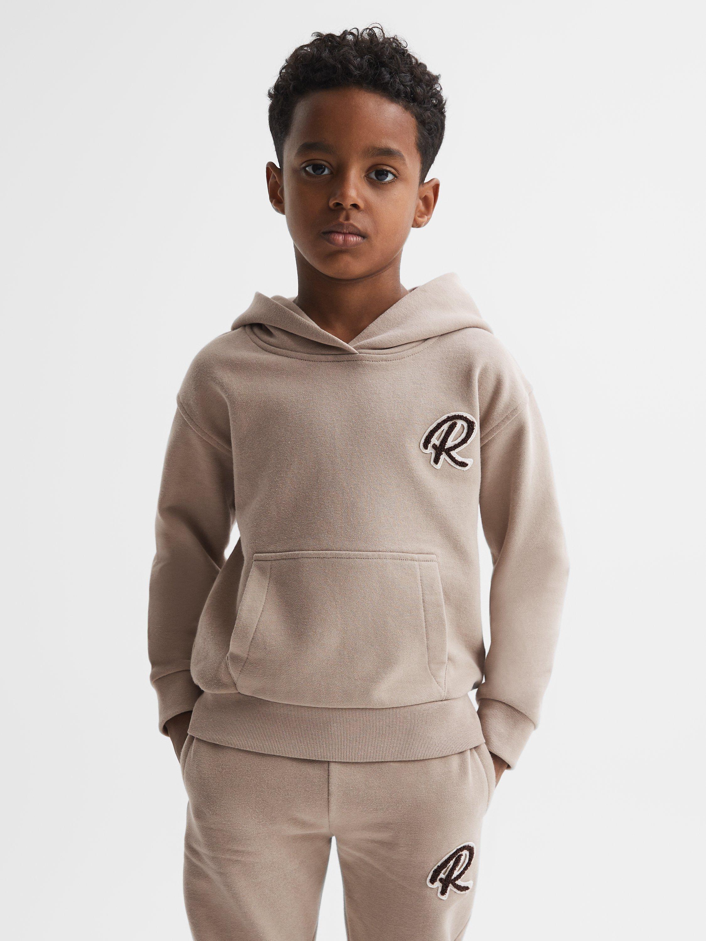 Reiss Kids' Cade Hoodie, Taupe