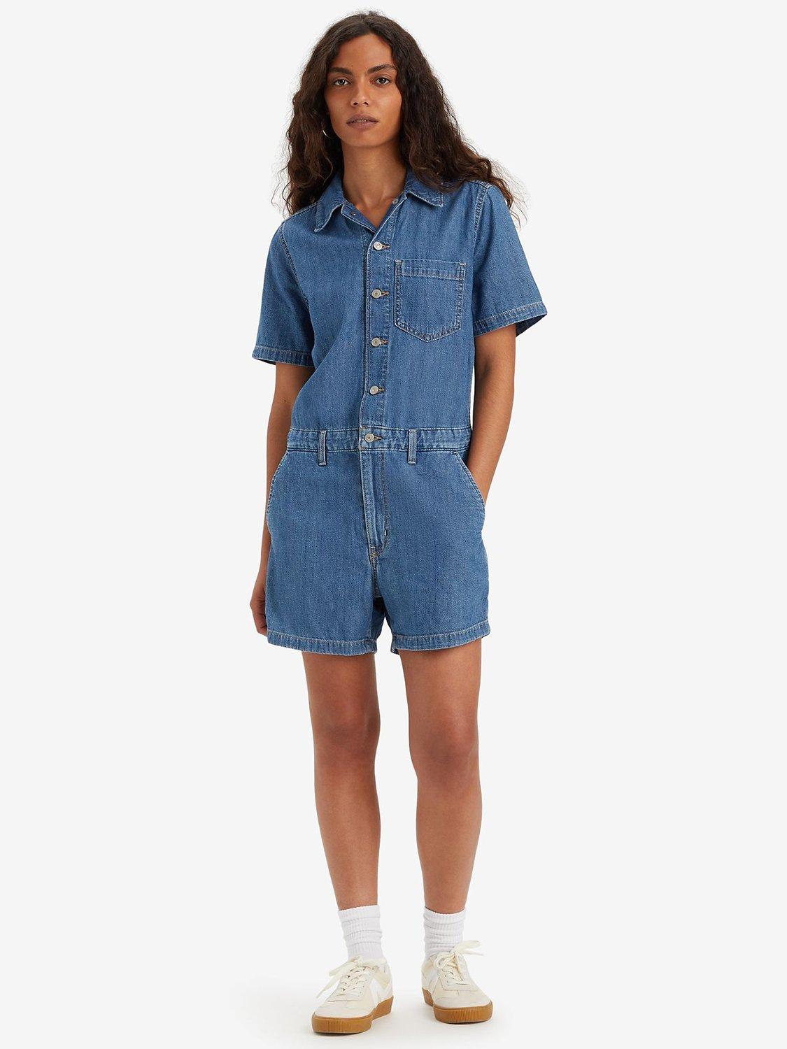 Levi's Heritage Short Sleeve Denim Romper, Playday Blue