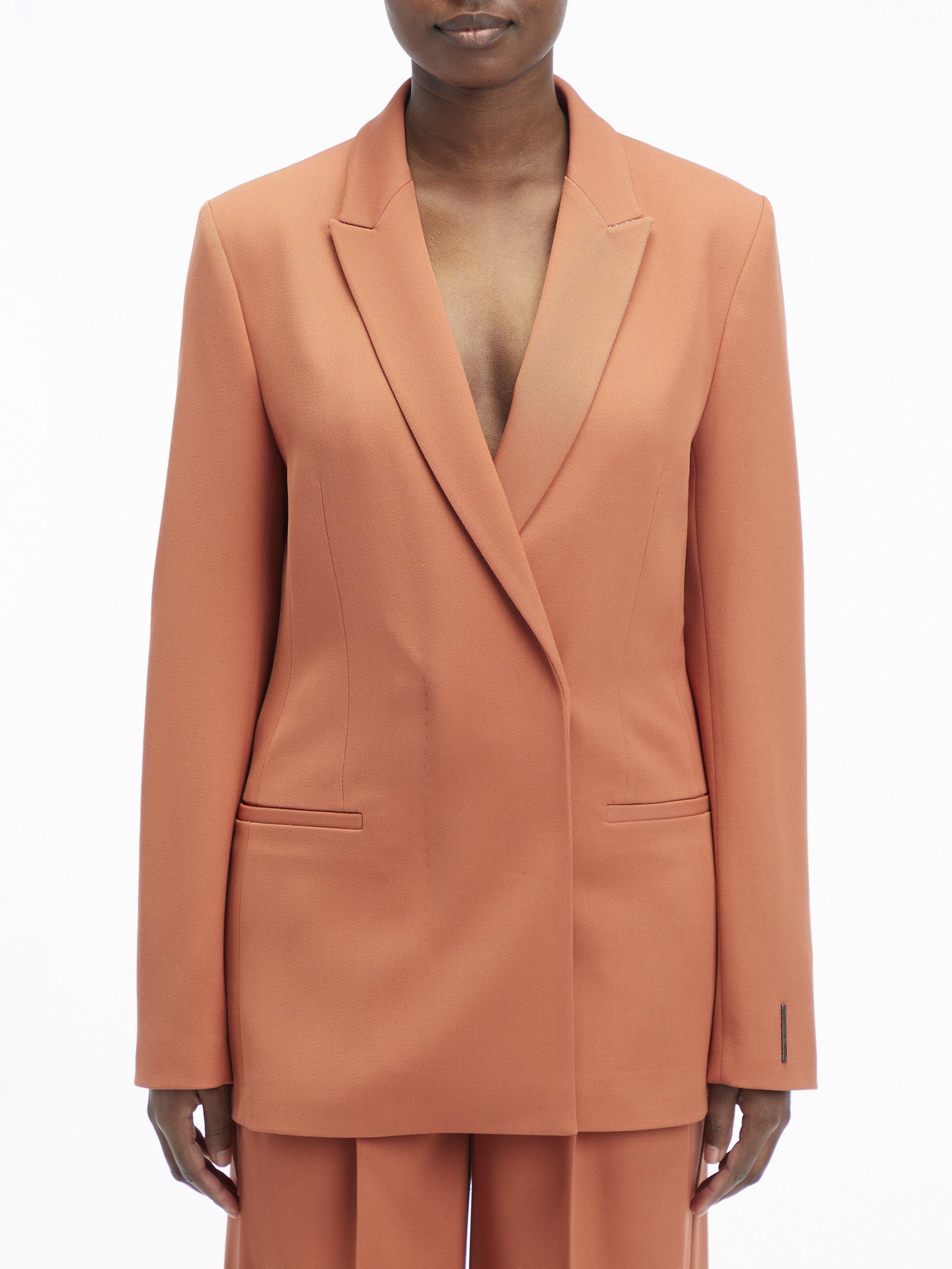 Calvin Klein Wool Blend Blazer, Baked Clay