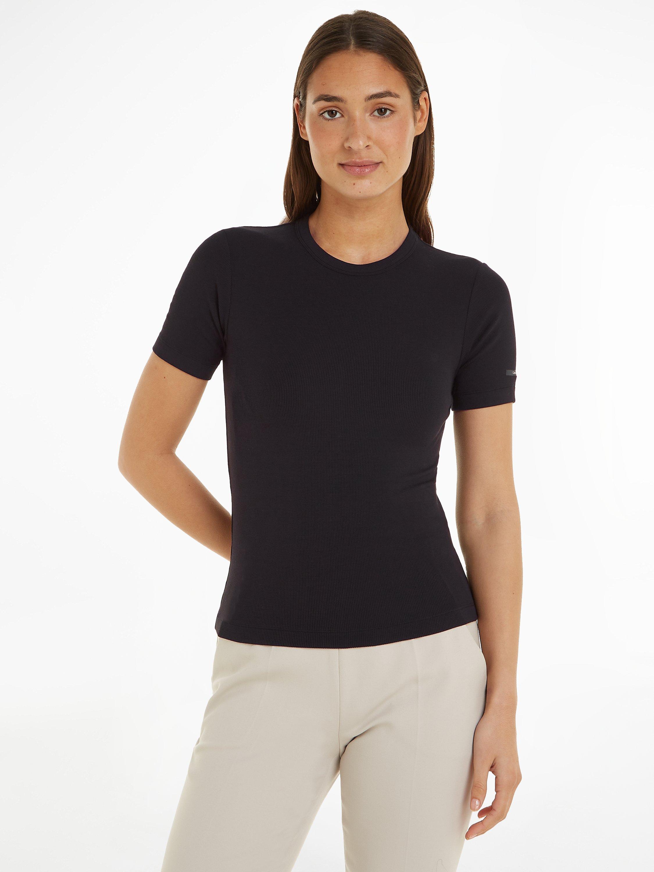 Calvin Klein Modal Rib Short Sleeve T-Shirt, Black