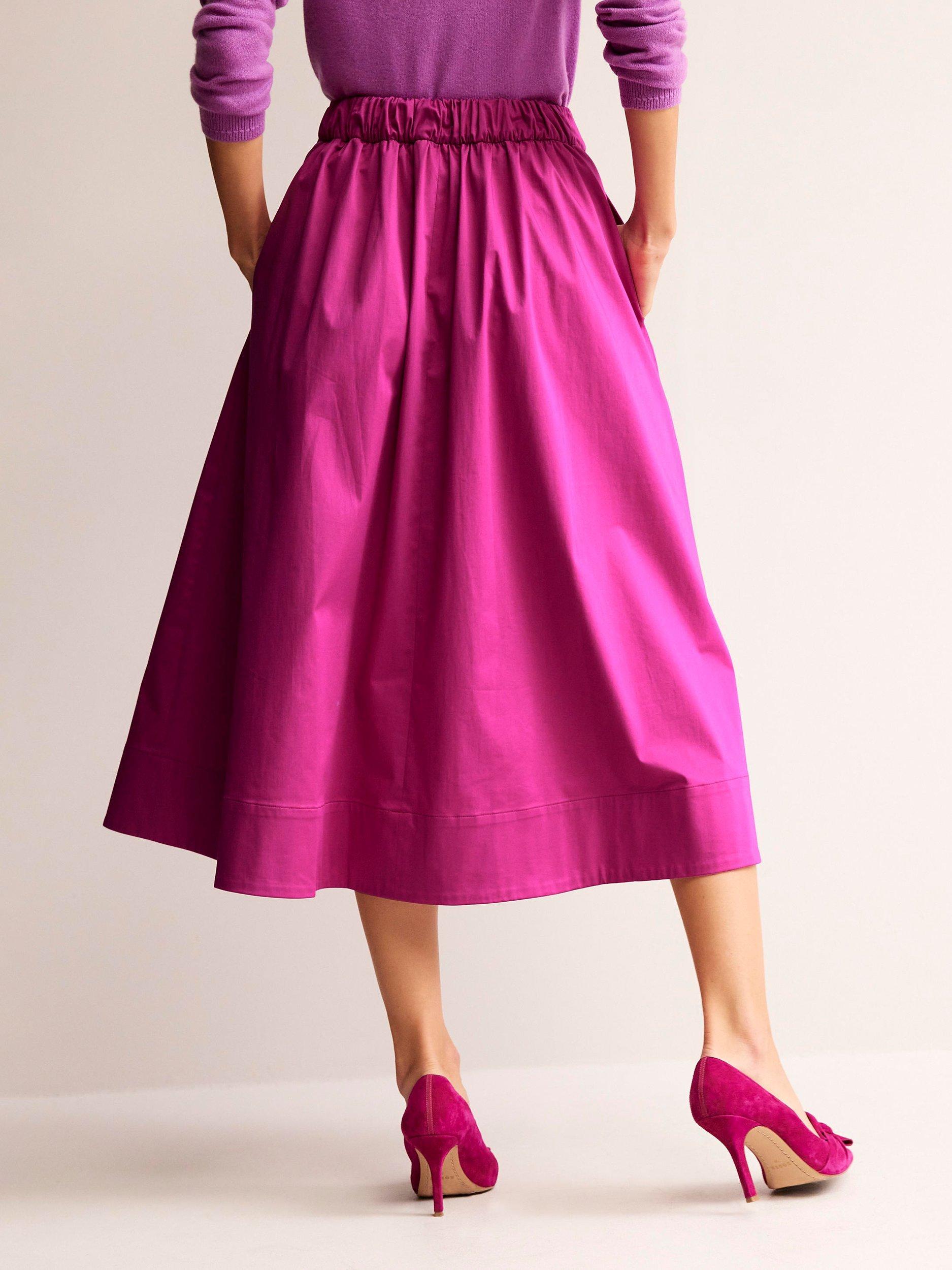 Boden Isabella Satin Skirt Rose Violet