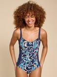 White Stuff Splash Swimsuit, Navy/Multi